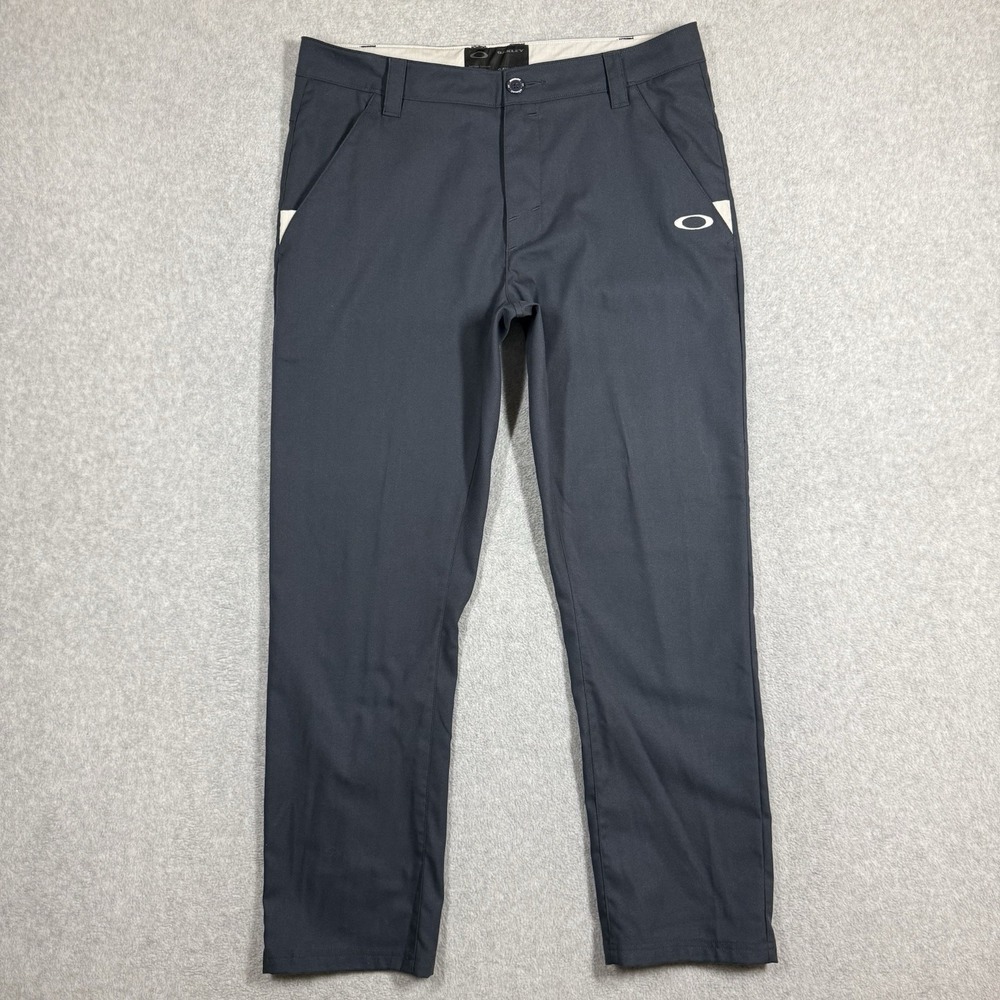 Oakley Golf Chino Pants Mens 34x32 Navy Blue Flat Front Straight Leg Everyday